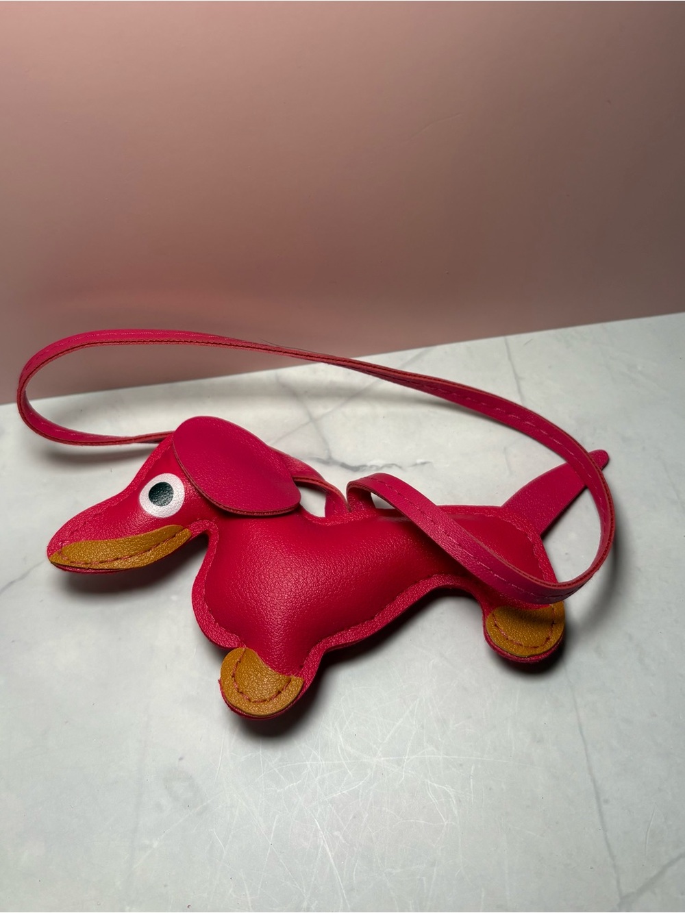 Hot Pink Dachshund Shaped Bag Accessory